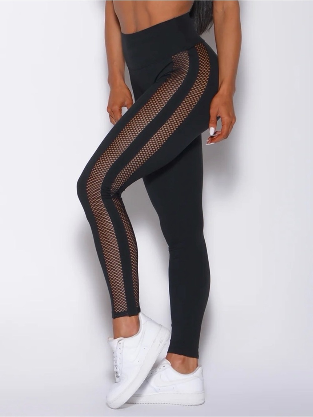 Bombshell Sportswear Black High-Waist Mesh Side Mohawk Leggings